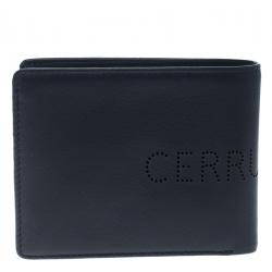 Cerruti 1881 Navy Blue Leather Carson Bifold Wallet