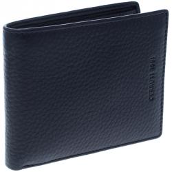 Pre Owned Cerruti 1881 Dark Blue Leather Derby Bifold Wallet
