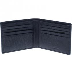 Pre Owned Cerruti 1881 Dark Blue Leather Derby Bifold Wallet