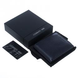 Pre Owned Cerruti 1881 Dark Blue Leather Derby Bifold Wallet
