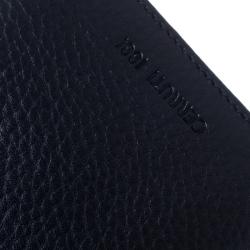 Pre Owned Cerruti 1881 Dark Blue Leather Derby Bifold Wallet