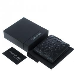 Cerruti 1881 Black Ostrich Embossed Leather Mayfair Bifold Wallet