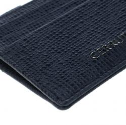 Cerruti 1881 Navy Blue Leather Chester 6CC Zip Card Holder