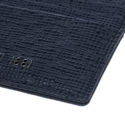 Cerruti 1881 Navy Blue Leather Chester 6CC Zip Card Holder