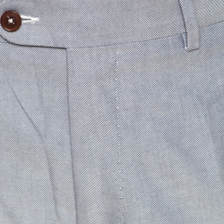 Pre Owned CH Carolina Herrera Grey Cotton Jacquard Tailored Trousers L