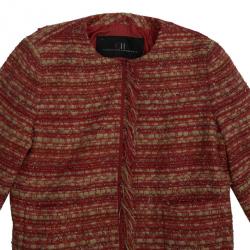Pre Owned CH Carolina Herrera Collarless Tweed Jacket L