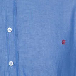 CH Carolina Herrera Indigo Chambray Long Sleeve Button Down Shirt XXL
