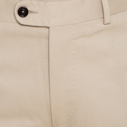 Pre Owned CH Carolina Herrera Beige Cotton Tailored Trousers L