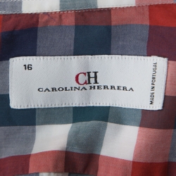 CH Carolina Herrera Multicolor Gingham Check Cotton Button Down Shirt L
