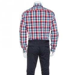 CH Carolina Herrera Multicolor Gingham Check Cotton Button Down Shirt L