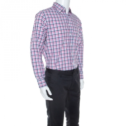CH Carolina Herrera Multicolor Checked Cotton Button Down Collar Shirt L