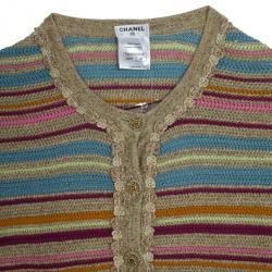 Pre Owned Chanel Resort 2011 Striped Crop Jacket M