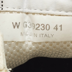 Pre Owned Chanel CC Size 41 Cream Suede Lace Up Sneakers