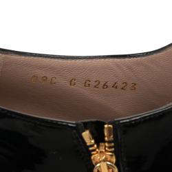 Chanel Black Patent Leather Open Toe Ankle Boots Size 37