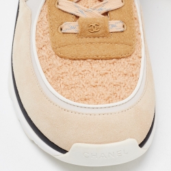 Chanel Multicolor Suede and Tweed CC Low To Sneakers Size 46