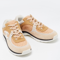 Chanel Multicolor Suede and Tweed CC Low To Sneakers Size 46