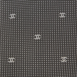 Pre Owned Chanel Black CC Print Silk Skinny Tie