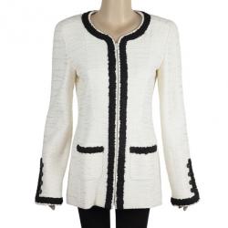 Pre Owned Chanel Classic Monochrome Tweed Jacket M