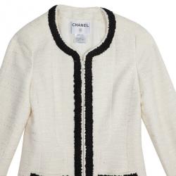 Pre Owned Chanel Classic Monochrome Tweed Jacket M