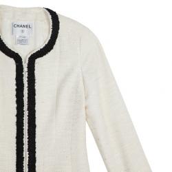 Pre Owned Chanel Classic Monochrome Tweed Jacket M
