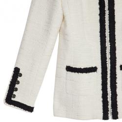 Pre Owned Chanel Classic Monochrome Tweed Jacket M