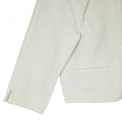 Pre Owned Chanel Cream Cotton Textured Jacket M