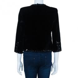 Pre Owned Chanel Velvet Embellished Jacket XXL