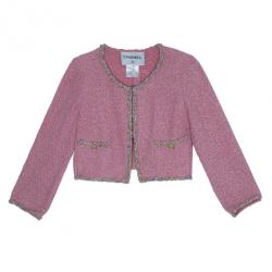 Pre Owned جاكيت شانيل تويد وردي L