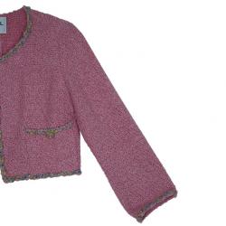 Pre Owned جاكيت شانيل تويد وردي L