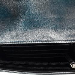 Pre Owned Chanel Metallic Quilted Lambskin Lucky Symbols Wallet