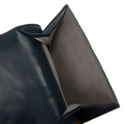 Pre Owned Chanel Teal Patent Symbols Lucky Charm Compact Wallet