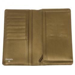 Pre Owned Chanel Bronze Caviar Leather CC Bifold Wallet