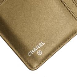 Pre Owned Chanel Bronze Caviar Leather CC Bifold Wallet