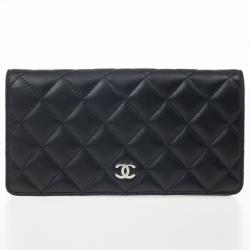 Pre Owned Chanel Quilted Lambskin L-Yen Continental Wallet
