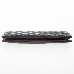 Pre Owned Chanel Quilted Lambskin L-Yen Continental Wallet