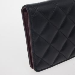 Pre Owned Chanel Quilted Lambskin L-Yen Continental Wallet