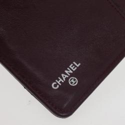 Pre Owned Chanel Quilted Lambskin L-Yen Continental Wallet