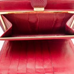 Pre Owned Chanel Red Classic Caviar French Purse Wallet