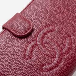 Pre Owned Chanel Red Classic Caviar French Purse Wallet