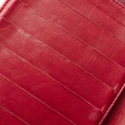 Pre Owned Chanel Red Classic Caviar French Purse Wallet