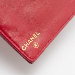 Pre Owned Chanel Red Classic Caviar French Purse Wallet