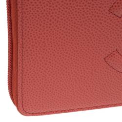 مملوكة مسبقًا Chanel Red Caviar Leather Continental Zip Around Wallet