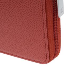 مملوكة مسبقًا Chanel Red Caviar Leather Continental Zip Around Wallet
