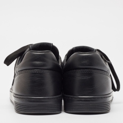 Chanel Black Leather Low Top Sneakers Size 45