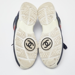 Chanel Multicolor Velvet and Leather CC Low Top Sneakers Size 41