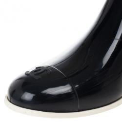 Chanel Camellia Rubber Rain Boots Size 39