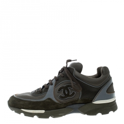 Chanel Tricolor Suede and Fabric CC Sneakers Size 41