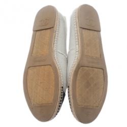 Chanel Black & White CC Canvas Espadrilles Size 45