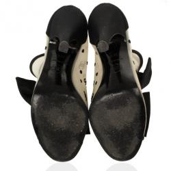 Chanel 'CC' Mesh Open Toe Bowtie Ankle Booties Size 36.5