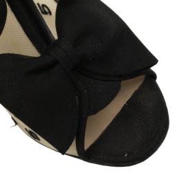 Chanel 'CC' Mesh Open Toe Bowtie Ankle Booties Size 36.5